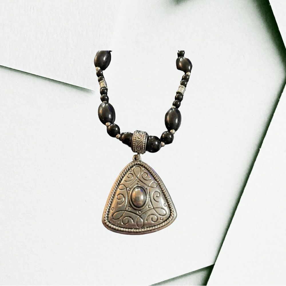 NAPIER BEADED CHOKER NECKLACE IN BLACK